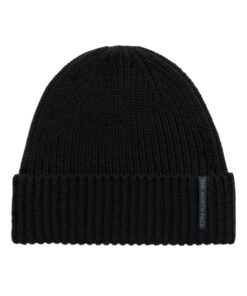WOOL BLEND BEANIE — Noir